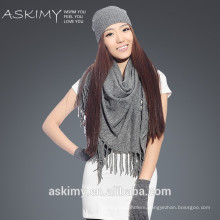 2015 wholesale knitted scarf beanie and glove set